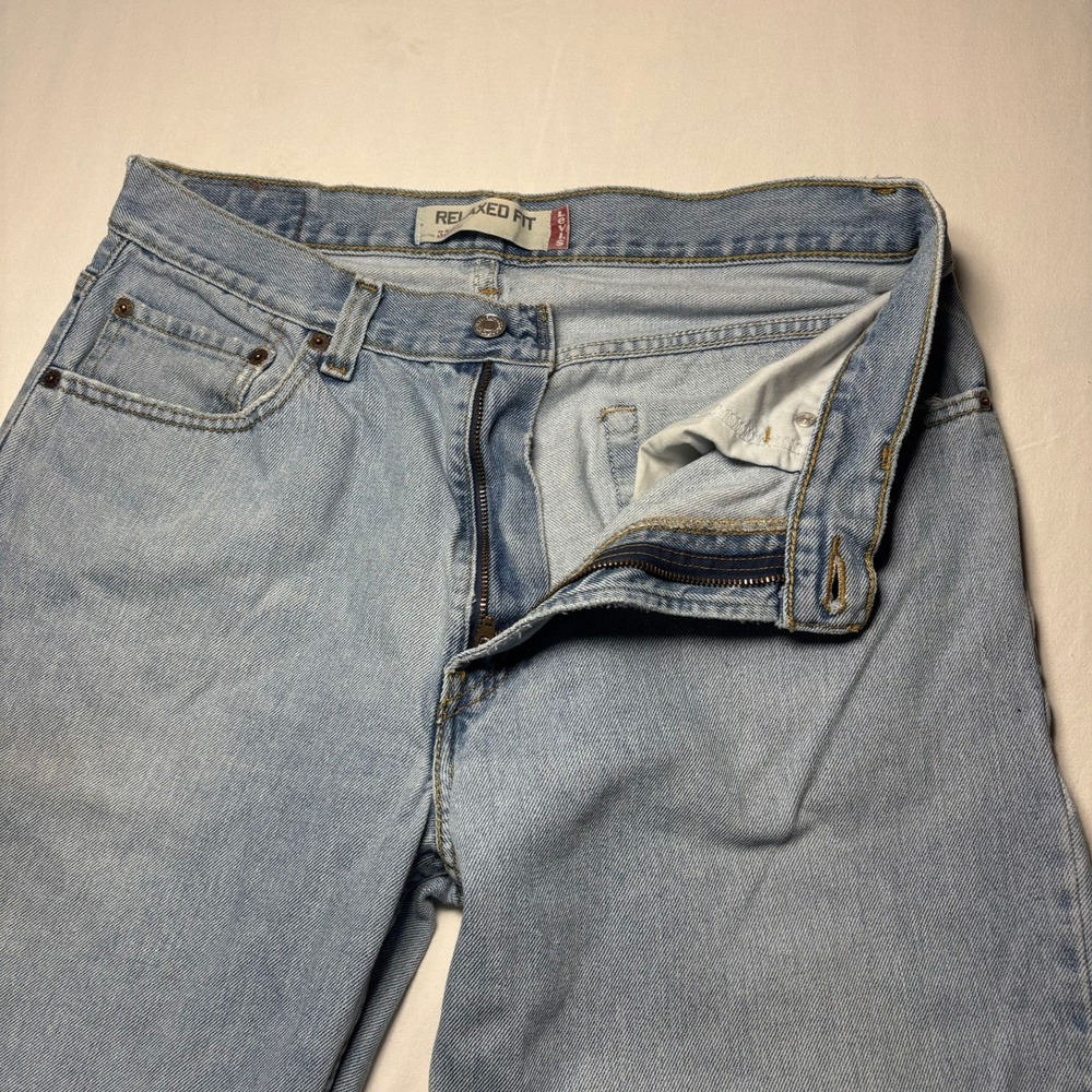 VTG Levi's 550 Jeans Mens 34x32 Fits 33x31 Light Blue Relaxed Fit Denim Fade